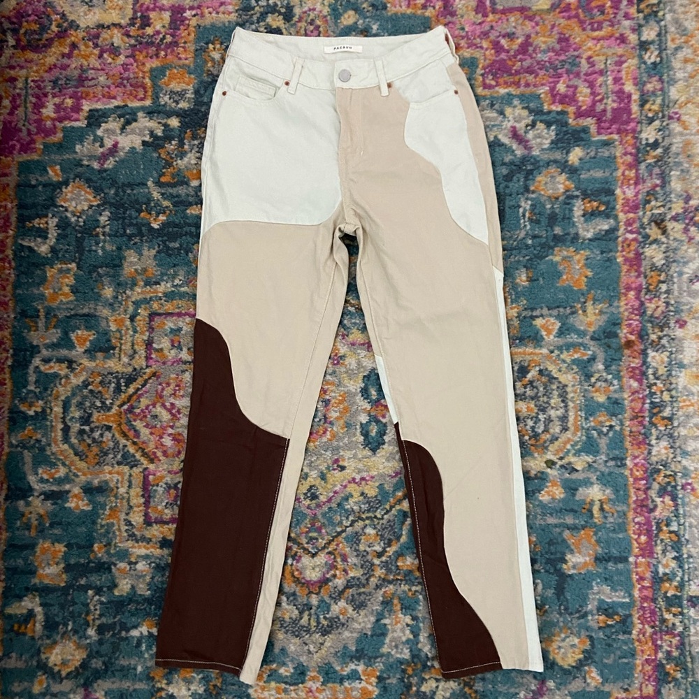 Pacsun brown mixed jeans